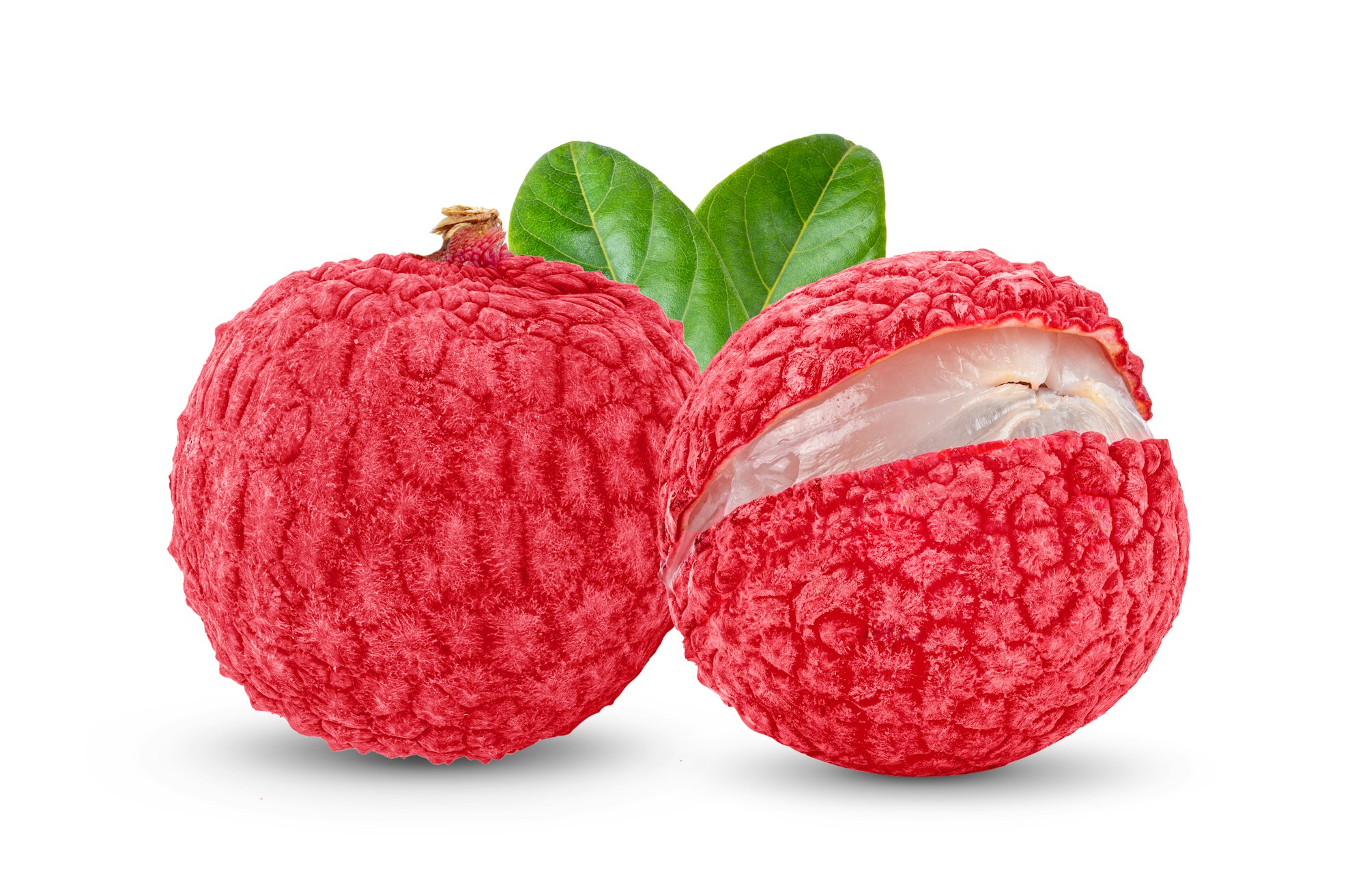 Lychee on white background